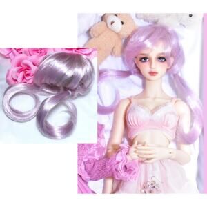 Volks 1/3 BJD Doll Super Dollfie Dream SD Wig 9/10 Purple Fluffy Pigtails W-128